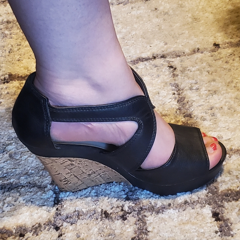 Wedge cork heeled sandals